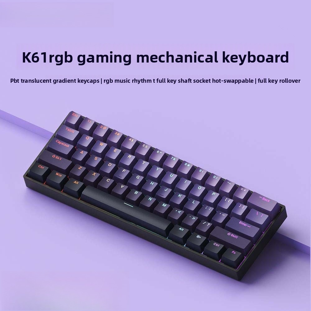 Keyboard Gaming Blue Switch - Teclado Mecánico Inalámbrico Bluetooth 2.4G 60%,
