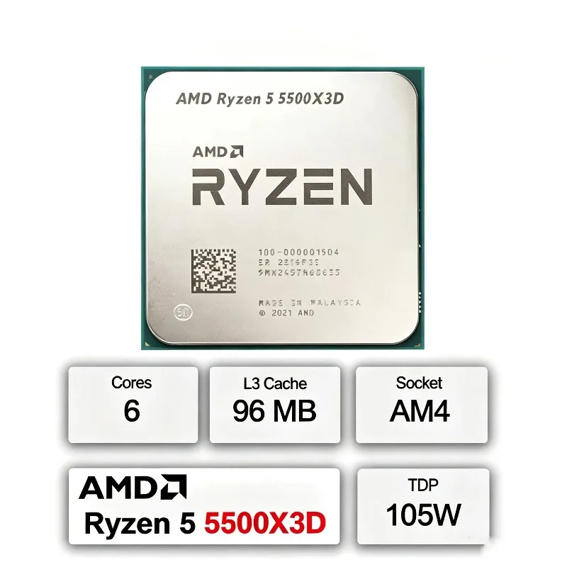 AMD R5 5500X3D, procesador Ryz - Amd Cpu Ryzen 7 reseña y precio